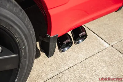Corsa Performance 3.0" Front of Tire Exit Cat-Back Exhaust System w/Twin 3.5" Pro Series Black Tips Sport Sound Level: 21-25 Ford F-150 141" Wheel Base - 21153BLK