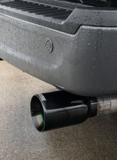 Corsa Performance 3.0" Dual Rear Exit Cat-Back Exhaust System w/Flat Cut 4.0" Dual Wall Black Tips Sport Sound Level: 21-25 Ford F-150 141" Wheel Base                                     - 21155BLK - Image 3