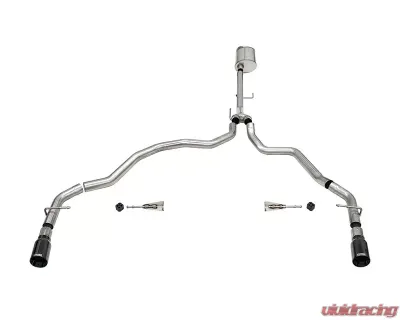 Corsa 3" Sport Dual Rear Catback Exhaust w/ Black Tips Ford F-150 Regular Cab 141.5 Wheelbase 2021-2022 - 21155BLK