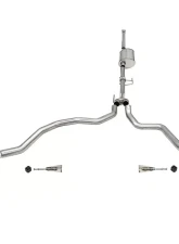 Corsa 3.0" Sport Dual Rear Catback Exhaust w/ Black Tips Ford F-150 SuperCrew 157.2 Wheelbase 2021-2022                                     - 21170BLK - Image 3