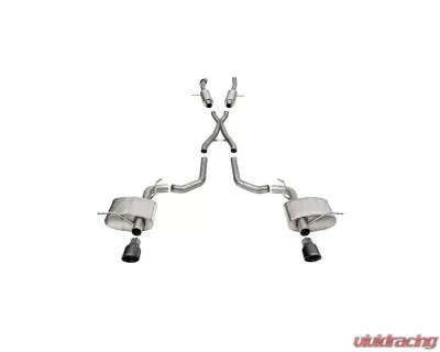 Corsa 2.75" Sport Catback 4.5" Dual Black Tips Dodge Durango SRT Hellcat 6.2L 2021-2023 - 21195BLK