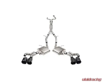 Corsa 2022-24 Caddy CT5 V Blackwing 3in. Cat-Back w/ Act. Exh. - Dbl X-Pipe - Twin 4.5in. BlkCF Tips - 21320CFBLK