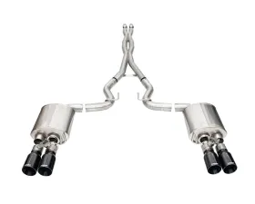 CORSA Xtreme Valved 3 Inch Catback Exhaust System w/ Twin 4 Inch Black Straight Tips Ford Mustang GT V8 5.0L 2024+