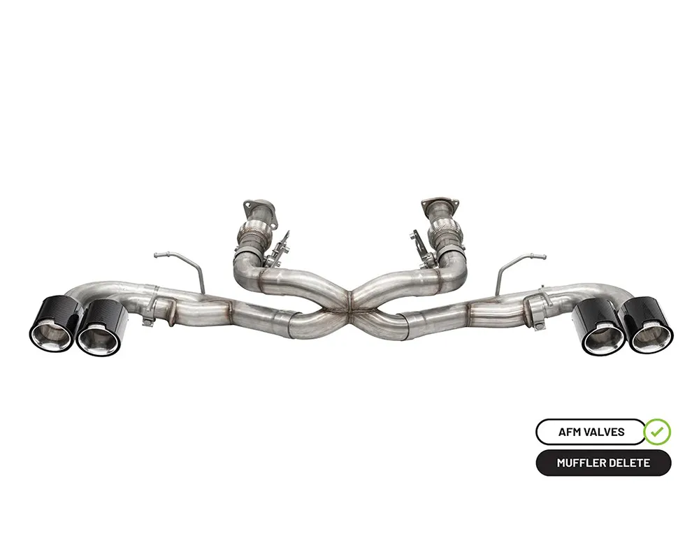 Corsa 3" Valved Catback w/ 4.5" Carbon Fiber Polished Tips Chevrolet Corvette C8 2020-2024 - 21102CF