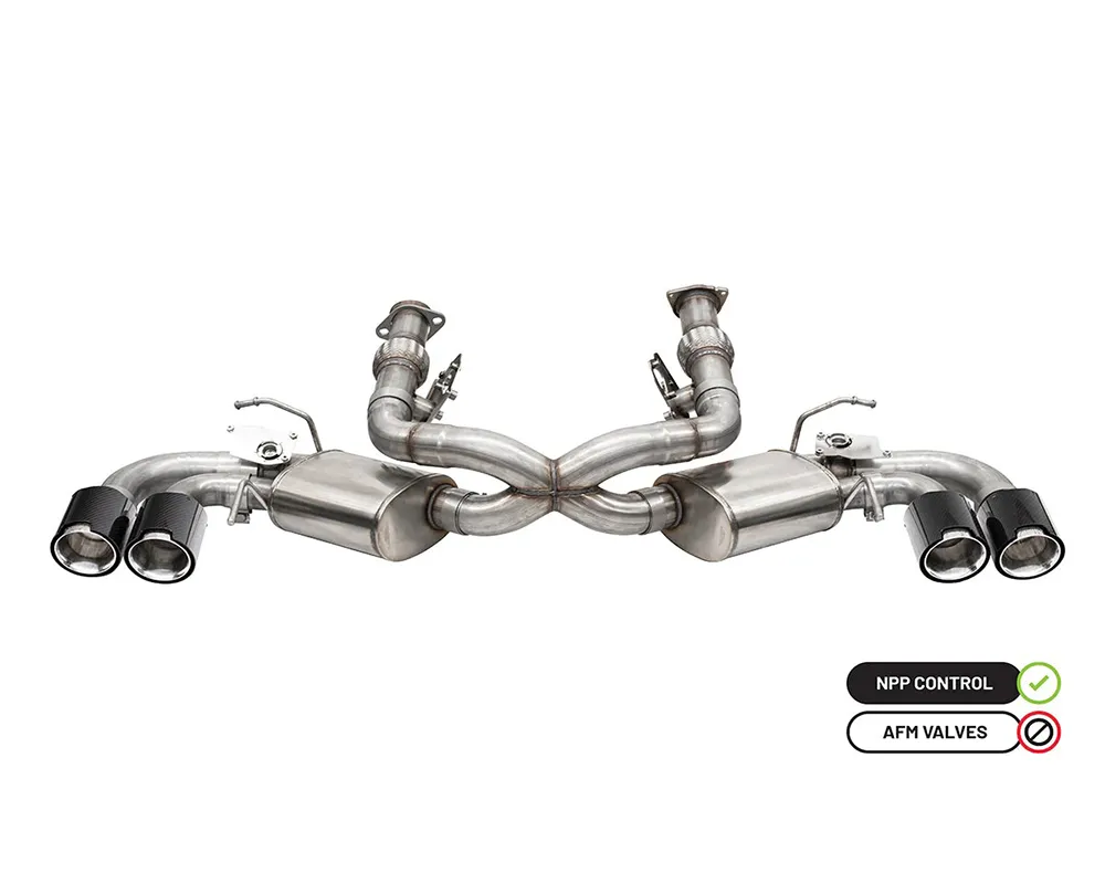 Corsa 3" Catback w/ NPP & 4.5" Carbon Fiber Polished Tips Chevrolet Corvette C8 2020-2024 - 21103CF