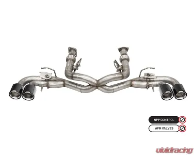 Corsa 3" Catback w/ 4.5" Carbon Fiber Polished Tips Chevrolet Corvette C8 2020-2024 - 21105CF
