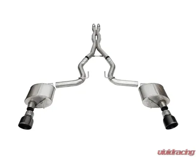 Corsa 3" Xtreme Catback w/ 4.5" Black PVD Pro-Series Slash Tips Ford Mustang GT Coupe 2024 - 21250BLK