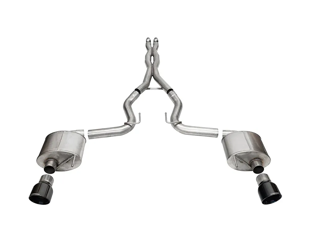 Corsa 3" Sport Catback w/ 4.5" Black PVD Pro-Series Slash Tips Ford Mustang GT Coupe 2024 - 21254BLK