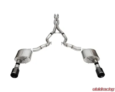 Corsa 3" Xtreme Catback w/ 4.5" Black PVD Straight Cut Flat Tips Ford Mustang GT Convertible 2024 - 21271BLK