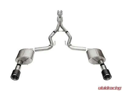 Corsa 3.0" Dual Rear Exit Catback Exhaust System w/ 4.5" Straight Cut Carbon Fiber Tips Ford Mustang GT 2024 - 21251CF