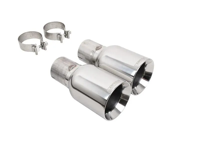 Corsa 4.5" Polished Straight Cut Tips Ford Mustang GT 2015-2017 - 21258