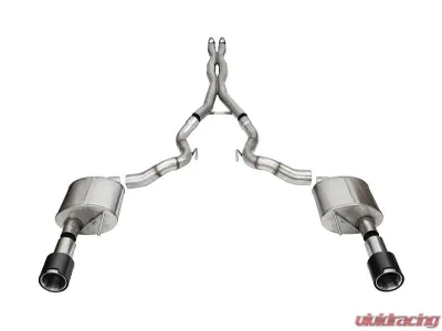 Corsa Xtreme 3.0" Dual Rear Exit Catback Exhaust System w/ 4.5" Polished Straight Cut Carbon Fiber Tips Ford Mustang GT 2024 - 21271CF