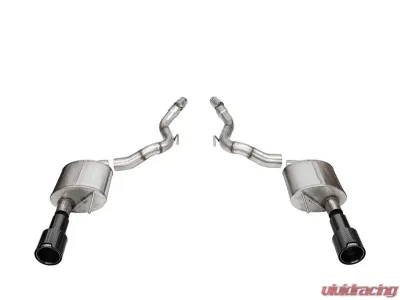 Corsa Sport 3.0" Dual Rear Exit Axle-Back Exhaust System w/ 4.5" Black PVD Straight Cut Carbon Fiber Tips Ford Mustang GT Convertible 2024 - 21273CFBLK