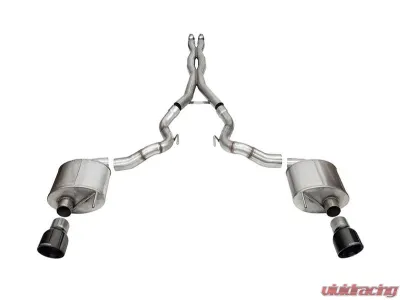 Corsa 3.0" Dual Rear Exit Catback Exhaust System w/ 4.5" Black PVD Pro Series Tips Ford Mustang GT 2024 - 21274BLK