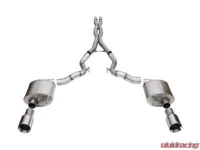 Corsa 3.0" Dual Rear Exit Catback Exhaust System w/ 4.5" Polished Straight Cut Tips Ford Mustang GT 2024 - 21275