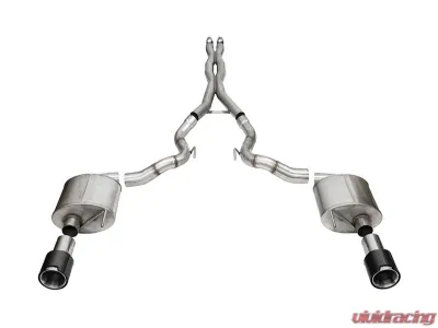 Corsa 3.0" Dual Rear Exit Catback Exhaust System w/ 4.5" Polished Straight Cut Carbon Fiber Tips Ford Mustang GT 2024 - 21275CF