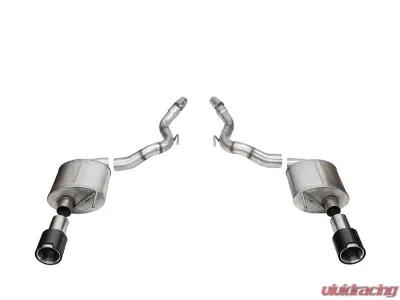 Corsa 3.0" Dual Rear Exit Axle-Back Exhaust System w/ 4.5" Polished Straight Cut Carbon Fiber Tips Ford Mustang GT 2024 - 21277CF