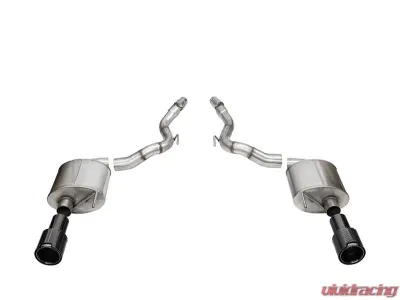 Corsa Touring 3.0" Dual Rear Exit Axle-Back Exhaust System w/ 4.5" Black PVD Straight Cut Carbon Fiber Tips Ford Mustang GT 2024 - 21277CFBLK