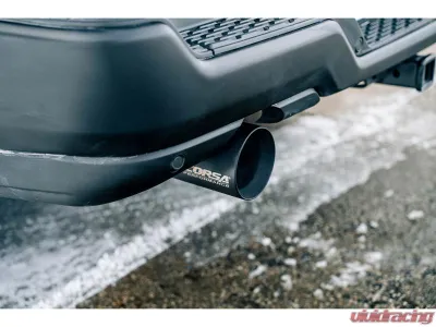 Corsa 2.5inch Stainless Steel Sport Catback RSC No Drone Technology Dual Rear Exit w/ 5.0inch Black Powder Coat Tips RAM 1500 2025 - 21309BPC