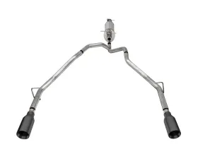 Corsa 2.5inch Stainless Steel Sport Catback RSC No Drone Technology Dual Rear Exit w/ 5.0inch Gunmetal PVD Tips RAM 1500 2025