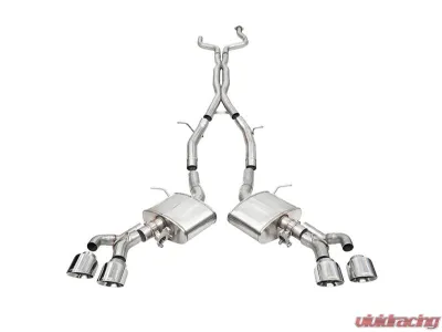 Corsa 3" Catback Exhaust Double X-Pipe w/ Dual Mode Active Exhaust Dual Rear Exit w/ Twin 4.5" Polished Pro Series Tips Cadillac CT4 V Blackwing 2022-2025 - 21317
