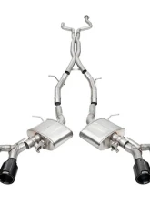 Corsa 3" Catback Exhaust Double X-Pipe w/ Dual Mode Active Exhaust Dual Rear Exit w/ Twin 4.5" Black PVD Carbon Tips Cadillac CT4 V Blackwing 2022-2025                                     - 21317CFBLK - Image 3