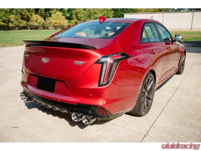 Corsa 3" Catback Exhaust Double X-Pipe w/ Dual Mode Active Exhaust Dual Rear Exit w/ Twin 4.5" Polished Carbon Tips Cadillac CT4 V Blackwing 2022-2025 - 21317CF