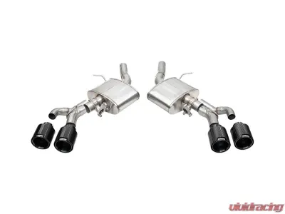Corsa 3" Axle-Back Exhaust w/ Dual Mode Active Exhaust Dual Rear Exit w/ Twin 4.5" Black PVD Carbon Tips Cadillac CT4 V Blackwing 2022-2025 - 21319CFBLK