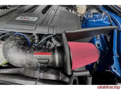 Corsa Performance Matted Forged Carbon Fiber Air Intake w/ DryTech 3D No Oil Filtration Ford Mustang GT 2018-2023 - 44006D-MF
