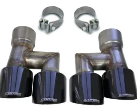 Corsa Performance Mustang Quad Exhaust Tip Kit Black 18-19 Ford Mustang GT 5.0 Liter V8