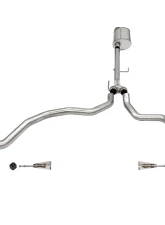 Corsa Performance 3.0" Dual Rear Exit Cat-Back Exhaust System w/Flat Cut 4.0" Dual Wall Black Tips Sport Sound Level: 21-25 Ford F-150 141" Wheel Base                                     - 21155BLK - Image 4