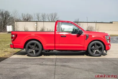 Corsa Performance 3.0" Front of Tire Exit Cat-Back Exhaust System w/Twin 3.5" Pro Series Black Tips Sport Sound Level: 21-25 Ford F-150 EcoBoost 141" Wheel Base - 21162BLK