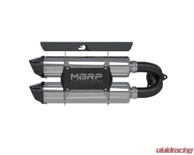 MBRP Stacked Dual Slip On Exhaust Pipe Performance Series Polaris RZR XP Turbo | Turbo S 2016-2020 - AT-9518PT