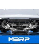 MBRP T304 Stainless Steel 3 Inch Resonator-Back Dual Rear Quad Outlet with Carbon Fiber Tips Active Profile BMW M2 Competition 3.0L Armor Pro 2018-2022                                     - S45023CF - Image 3
