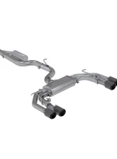 MBRP 3-Inch Catback Exhaust System Quad Split Center Rear Exit Carbon Fiber Tips Audi S3 2015-2020                                     - S46043CF - Image 4