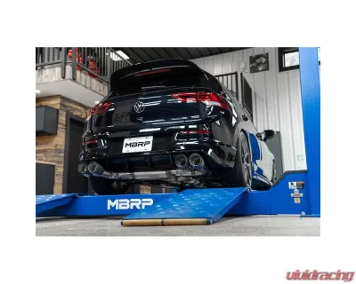 MBRP 3" T304 Stainless Steel Active Exhaust Catback 2.5" Quad Rear Exit w/ Carbon Fiber Tips Volkswagen Golf R MK8 2022 - S46133CF