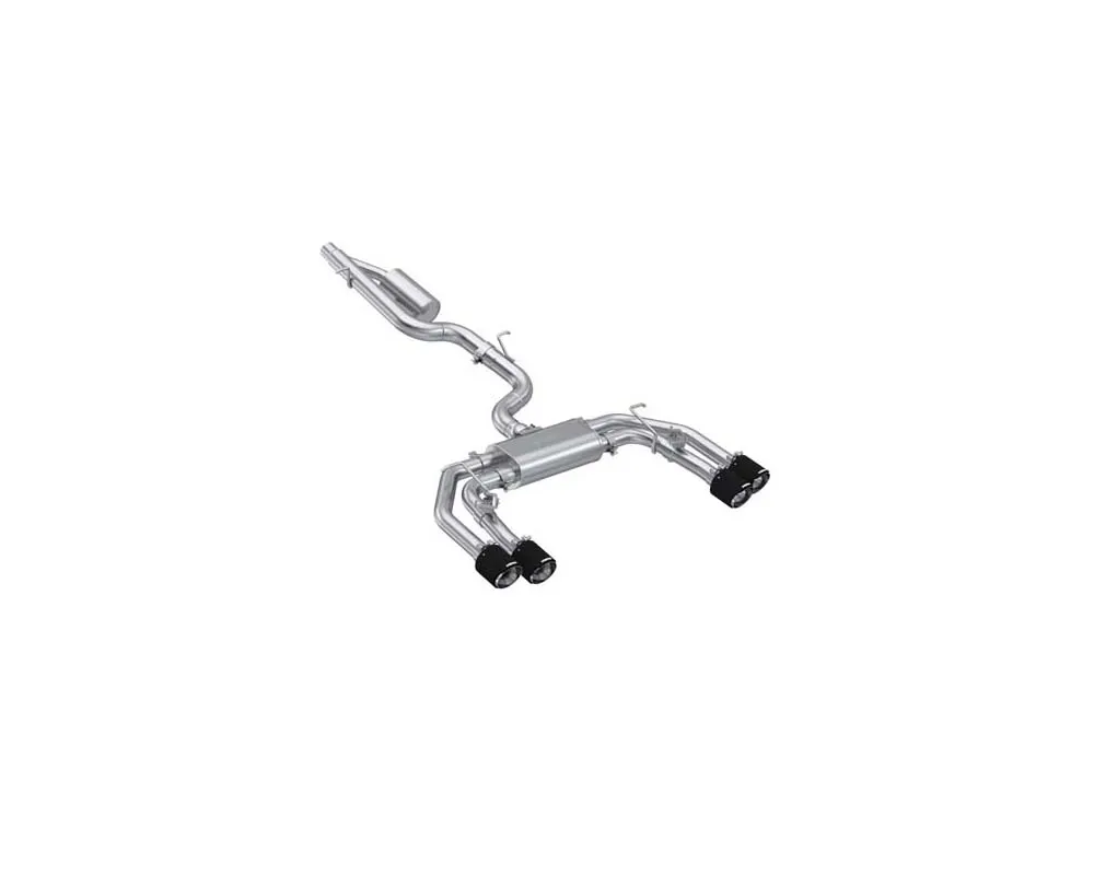 MBRP Exhaust MBRP 3in. Cat-Back, 2.5in. Quad Split Rear Exit, T304, CF Tips, Active. Audi S3, 2.0L 2022-2024 - S46193CF
