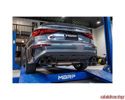 MBRP Exhaust MBRP 3in. Cat-Back, 2.5in. Quad Split Rear Exit, T304, CF Tips, Active. Audi S3, 2.0L 2022-2024 - S46193CF