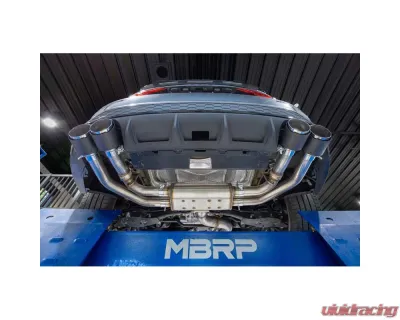 MBRP Exhaust MBRP 3in. Cat-Back, 2.5in. Quad Split Rear Exit, T304, CF Tips, Active. Audi S3, 2.0L 2022-2024 - S46193CF
