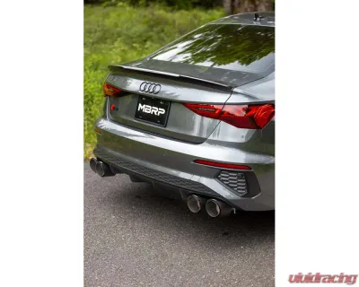 MBRP Exhaust MBRP 3in. Cat-Back, 2.5in. Quad Split Rear Exit, T304, CF Tips, Active. Audi S3, 2.0L 2022-2024 - S46193CF
