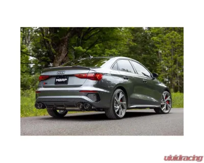 MBRP Exhaust MBRP 3in. Cat-Back, 2.5in. Quad Split Rear Exit, T304, CF Tips, Active. Audi S3, 2.0L 2022-2024 - S46193CF