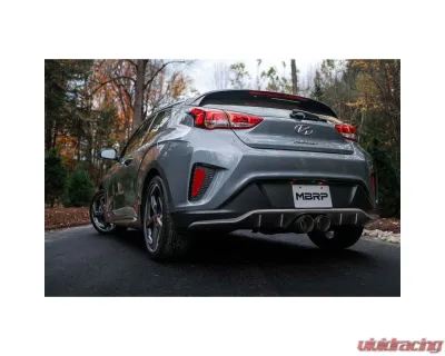 MBRP Pro Series 3" T304 Stainless Dual Split Center Rear Exit Catback Exhaust System w/ Carbon Fiber Tips Hyundai Veloster 2019-2021 - S47053CF
