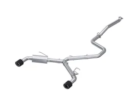MBRP T304 5in OD CF Tips Dual Outlet 3in Cat Back Exhaust Hyundai Elantra N 2.0L Turbo 2022-2025