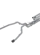 MBRP 3" Stainless Dual Split Rear Catback Exhaust System (Race Version) w/ Carbon Fiber Tips Ram TRX 2021-2024                                     - S51543CF - Image 4