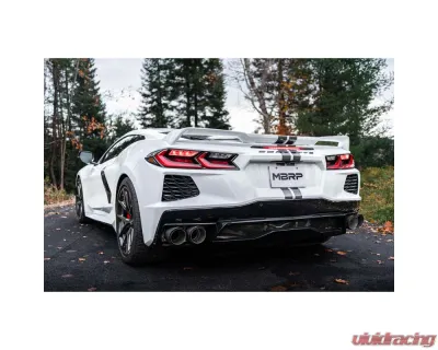 MBRP Armor Pro 3 Inch Stainless Steel Catback Quad Split Rear Exit w/ Carbon Fiber Tips Chevrolet Corvette C8 2020-2025 - S70423CF