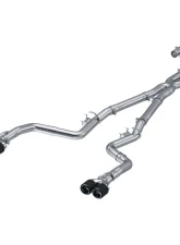 MBRP 3" T304 Stainless Dual Catback Exhaust System w/ Quad Carbon Fiber Tips (Race Version) Dodge Challenger 2015-2021                                     - S71143CF - Image 4