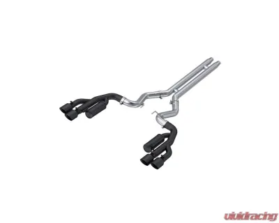 MBRP Race Version 3" Black Coated Catback Exhaust w/ Quad 4" Dual Wall Tips Ford Mustang GT 5.0L 2018-2022 - S7207BLK