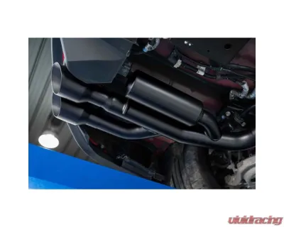 MBRP Race Version 3" Black Coated Catback Exhaust w/ Quad 4" Dual Wall Tips Ford Mustang GT 5.0L 2018-2022 - S7207BLK