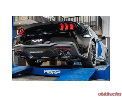 MBRP 3" T304 Stainless Steel Cat-Back Quad Split Rear w/ Carbon Fiber Tips Ford Mustang GT 5.0L 2024+ - S72553CF