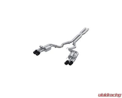 MBRP 3" T304 Stainless Steel Cat-Back Quad Split Rear w/ Carbon Fiber Tips Ford Mustang GT 5.0L 2024+ - S72553CF